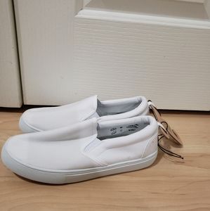 White slip on sneakers